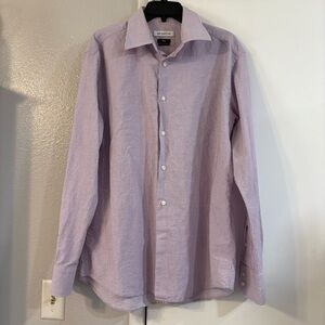Versace City Collection Vintage Mens Striped Shirt Purple Lilac Lavender 17